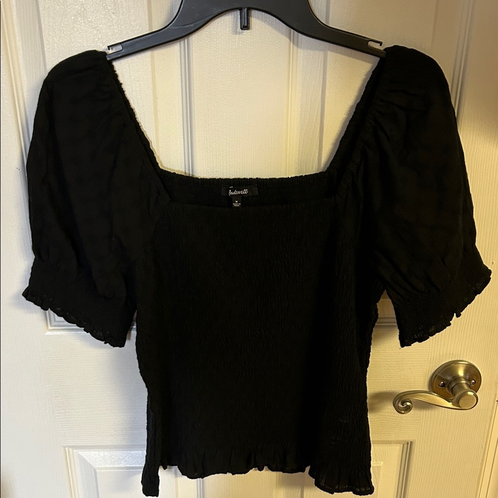 Madewell Black Puff Sleeve Blouse